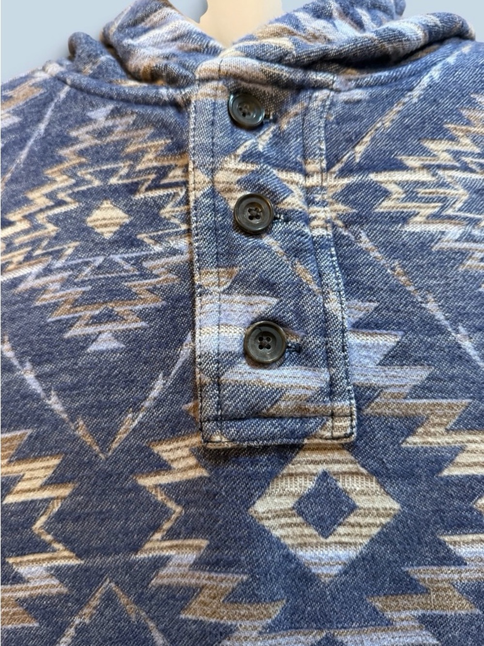 Faherty Brand Organic Cotton Blanket Hoodie in Evening Ridge Size Large! - Picture 9 of 11